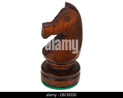 Schwarze Ritterschachtfigur Stockfoto