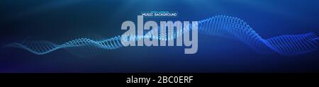 Musik abstrakt hintergrund blau. Equalizer für Musik, die Schallwellen mit Musik Wellen, Musik Hintergrund equalizer Vektor Konzept. Stock Vektor