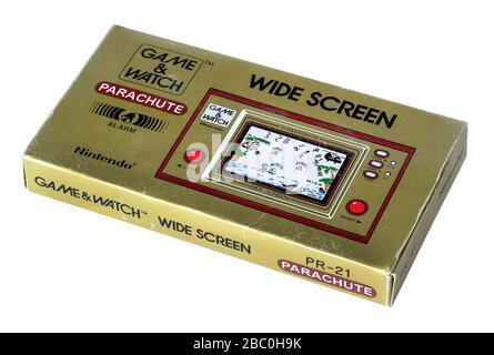 1980er Jahre Nintendo 'Game & Watch' Parachute (PR-21) Hand-Elektronisches Spiel, erstellt von Spieledesigner Gunpei Yokoi und produziert von 1980 bis 1991. Stockfoto