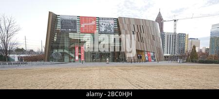 Ein Blick auf das Außengebäude des National Center for Civil and Human Rights in Atlanta, Georgia Stockfoto