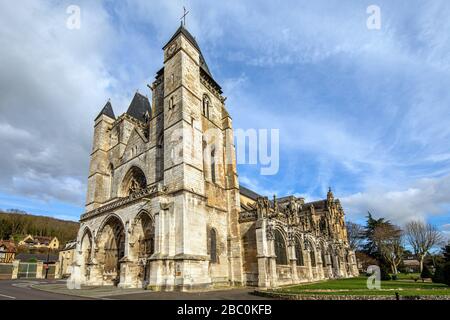 NOTRE-DAME DES ANDELYS, COLLEGIALE CHURCH, LES-ANDELYS, (27) EURE, OBERE NORMANDIE, NORMANDIE, FRANKREICH Stockfoto