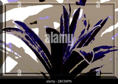 Foto einer im 3D-Rahmen bearbeiteten und gerahmten Blume.
