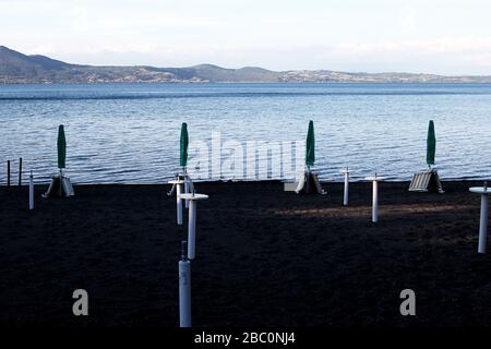 Landschaft Ehefrauen Bracciano See, Anguillara Sabazia See (Rom) Italien Stockfoto