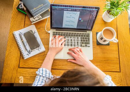 Arbeiten von zu Hause aus Pics Alan Peebles Stockfoto