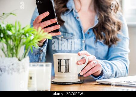 Arbeiten von zu Hause aus Pics Alan Peebles Stockfoto