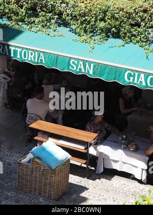 Restaurant, Salita Serbelloni Climb, Bellagio, Como Lake, Lombardei, Italien, Europa Stockfoto