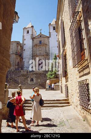 Piazza San Jorge. Cáceres, Extremadura, Spanien. Stockfoto