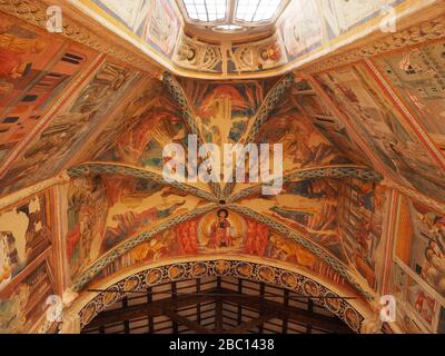 Benozzo Gozzoli Freskos, Museum Complex von San Francesco, Museo San Francesco, Montefalco, Umbrien, Italien, Europa Stockfoto