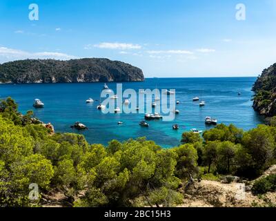 Spanien, Balearen, Mallorca, Paguera, Camp de Mar, einsame Bucht es salinar bei Camp de Mar Stockfoto