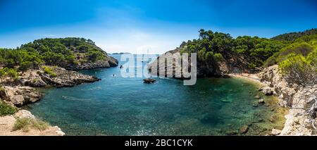 Spanien, Balearen, Mallorca, Paguera, Camp de Mar, Einsame Bucht Caló d'en Monjo Stockfoto