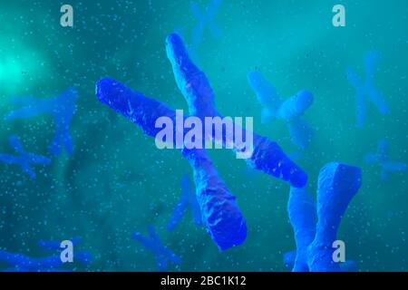 Chromosomen, 3D-Rendering Stockfoto