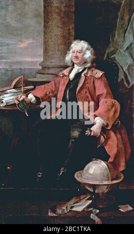 THOMAS CORAM (c 1668-1751) Kapitän und Philanthrop, der das London Foundling Hospital baute Stockfoto