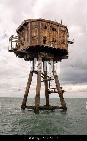 Onkel 6 Redsands, Maunsell Tower in Thames Estuary Stockfoto