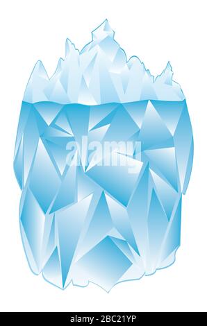Design einer abstrakten cartoon Eisberg, schwebenden Masse an Eis. Stock Vektor