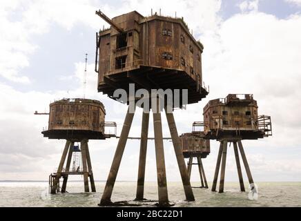 Onkel 6 Redsands, Maunsell Forts, Thames Estuary, Großbritannien Stockfoto