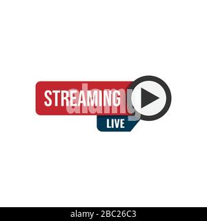 Abbildung: Design Der Vektorvorlage Für Live-Streaming. Live-Stream-Label auf weißem Hintergrund Stock Vektor