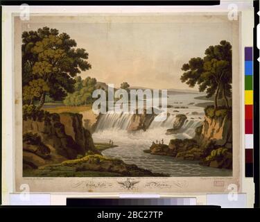 Great Falls of the Potomac - gezeichnet von G. Beck, Philadelphia; eingraviert von J. Cartwright, London. Stockfoto