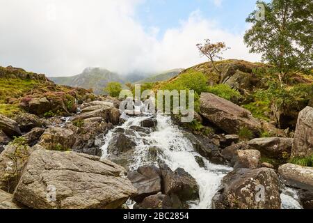 Fällt in der Nähe von Llyn Ogwen in Snowdonia, Wales. Stockfoto