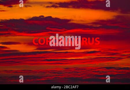 Ein Konzept für die finanziellen Auswirkungen des Ausbruchs von Coronavirus mit dem Symbol des chinesischen Yuan. Stockfoto