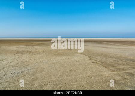 Endloser Strand in Sankt Peter Ording Stockfoto
