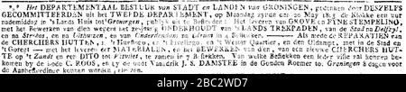 Groninger Courant 10 mei 1805. Stockfoto