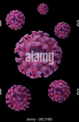 COVID-19 Virus Mikrowelt des menschlichen Konzepts Stockfoto