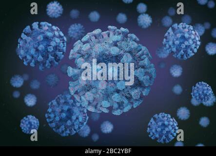 COVID-19 Virus Mikrowelt des menschlichen Konzepts Stockfoto