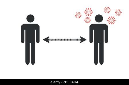 Schutzmaßnahme gegen das Coronavirus. COVID-19-Krankheitsberatung für die Öffentlichkeit. Symbol, Schild, Piktogramm in einfachem Stil. Medizinisches Virologiekonzept, isoliert auf weißem Hintergrund eps 10 Stock Vektor