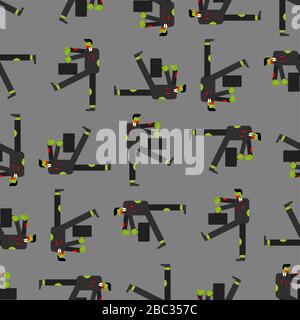Zombie-Mitarbeiter-Muster nahtlos. Hintergrund für Zombies Manager: Vektordarstellung Stock Vektor