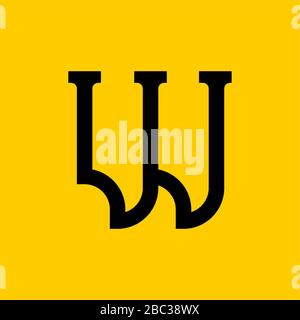 W Buchstabe alte russische Schrift. Nationales Folk-Alphabet Russland. ABC-Zeichen im Retro. Vektorgrafiken Stock Vektor