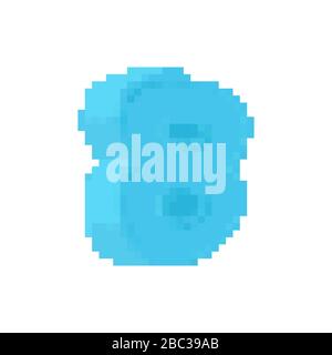 8-zahl-Pixel-Art. Cartoon-Schrift. 8 Bit acht Zahlen für Kinder. Pixelat-Vektor-Abbildung Stock Vektor