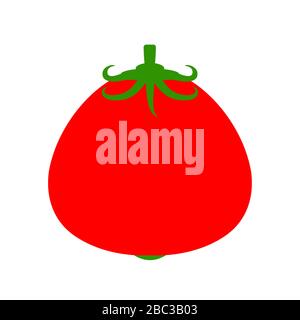 Tomate isoliert. Cartoon-Gemüse. Darstellung von Lebensmittelvektoren Stock Vektor