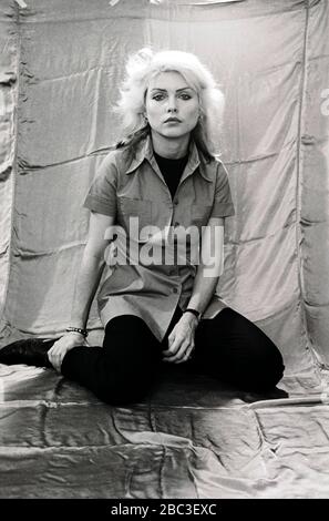 Debbie Harry von Blondie fotografierte in Philadelphia während einer Pressetour, um das Album parallel Lines, 1978, zu bewerben.Credit: Scott Weiner/MediaPunch Stockfoto