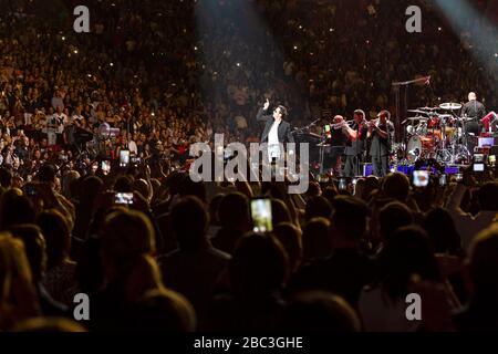 Latin Singing Sensation Marc Anthony tritt in der American Airlines Arena in Miami, Florida auf. Stockfoto