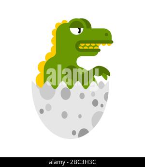 Dinosaurier im Ei. Kleiner Dyno in der Schale. Cartoon-Vektor-Illustration Stock Vektor