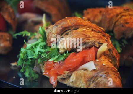 frische italienische Panini-Gerichte aus nächster Nähe Stockfoto