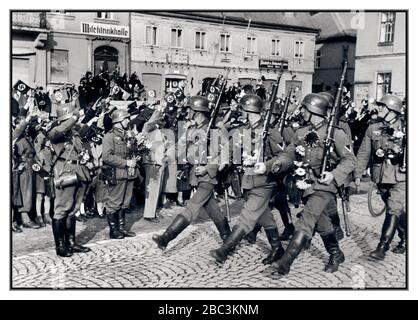 Sudetenland 1938 Angliederung als nationalsozialistische deutsche Truppen in das Sudetenland 1938 Stockfoto