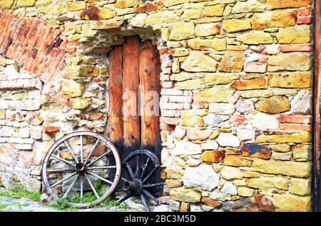 Nahaufnahme des alten Schlittens Stockfoto