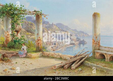 Guglielmo Giusti - Blick auf die Küste von Amalfi. Stockfoto