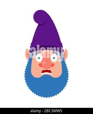 Garten-Gnome erschreckt OME-Emotionen: Zwerg Oh mein Gott Emoji. Verängstigte Vektorgrafiken Stock Vektor