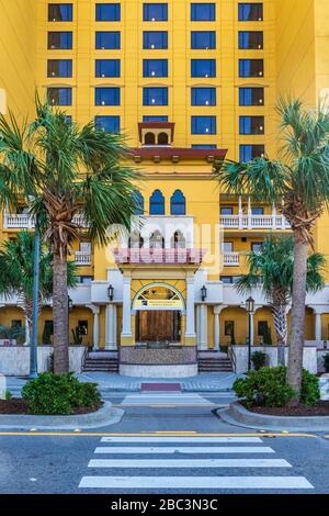 Hilton Grand Vacations Anderson Club Resort Hotel und Timeshare am North Ocean Boulevard in Myrtle Beach, South Carolina. Stockfoto