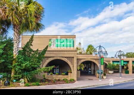 Welcome Center in Brookgreen Gardens in South Carolina. Stockfoto