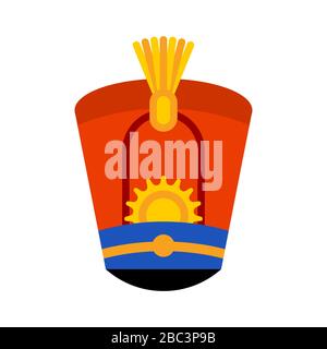Shako Hussar Kappe Retro-Soldat. Guardsman Vintage Hut. Vektorgrafiken Stock Vektor