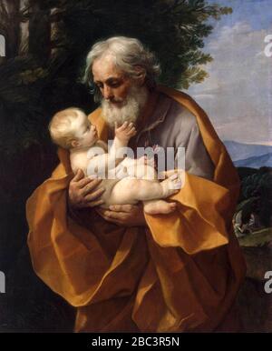 Guido Reni - der heilige Josef mit dem Kleinkind Jesus Stockfoto