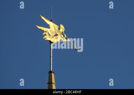 Das Wetter in der Engelska Kyrkan, der englischen Kirche, in Stockholm. Stockfoto