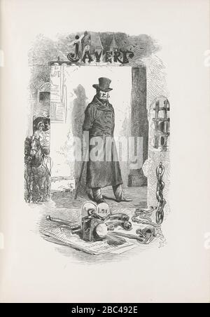 Gustave Brion, Javert, 1862 - Les Misérables, G. Routledge and Sons. Stockfoto