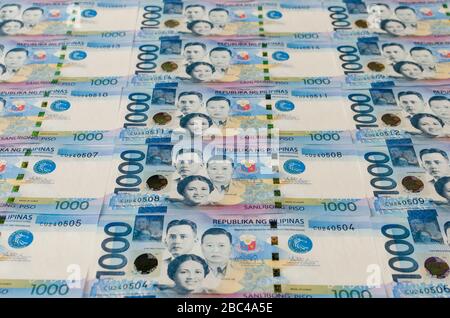 Philippine 1000 Peso Bargeld Stockfoto