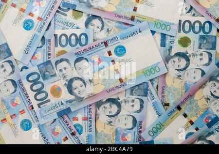 Philippine 1000 Peso Bargeld Stockfoto