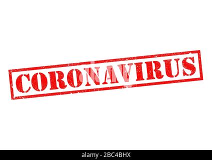 Roter Gummistempel AUS CORONAVIRUS über weißem Hintergrund. Stockfoto