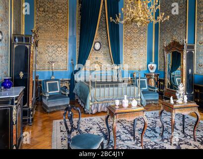 Prunkvoller Innenraum auf Schloss Chapultepec, heute Nationalmuseum für Geschichte in Mexiko-Stadt, einst Heimat von Kaiser Maximilian I. und mexikanischen Präsidenten. Stockfoto